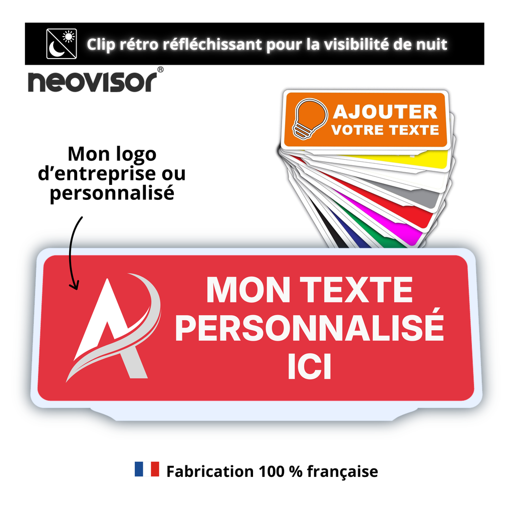 Clip Plaque Pare-Soleil Voiture Personnalisé Rétro-Réfléchissant