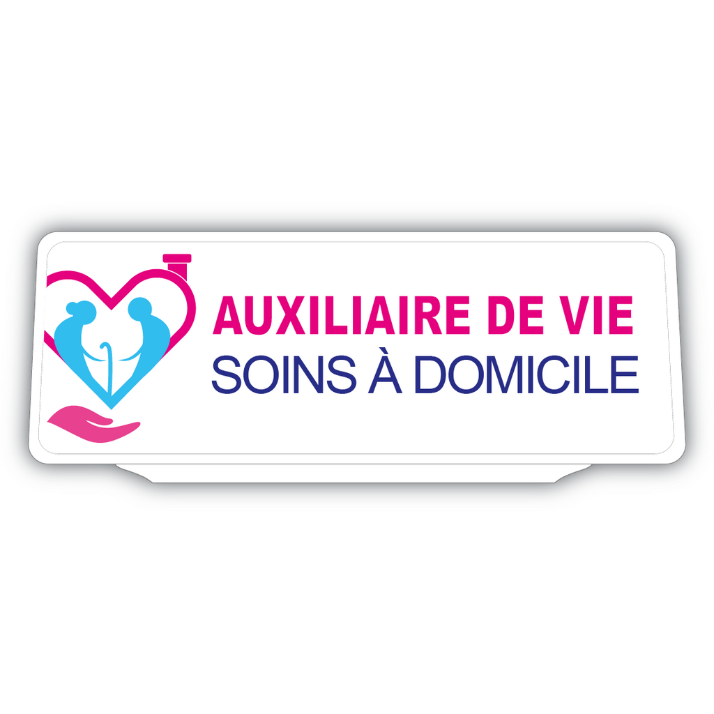 Clip Plaque Pare-Soleil Auxiliaire de Vie Soins à Domicile Rétro-Réfléchissant Version 2