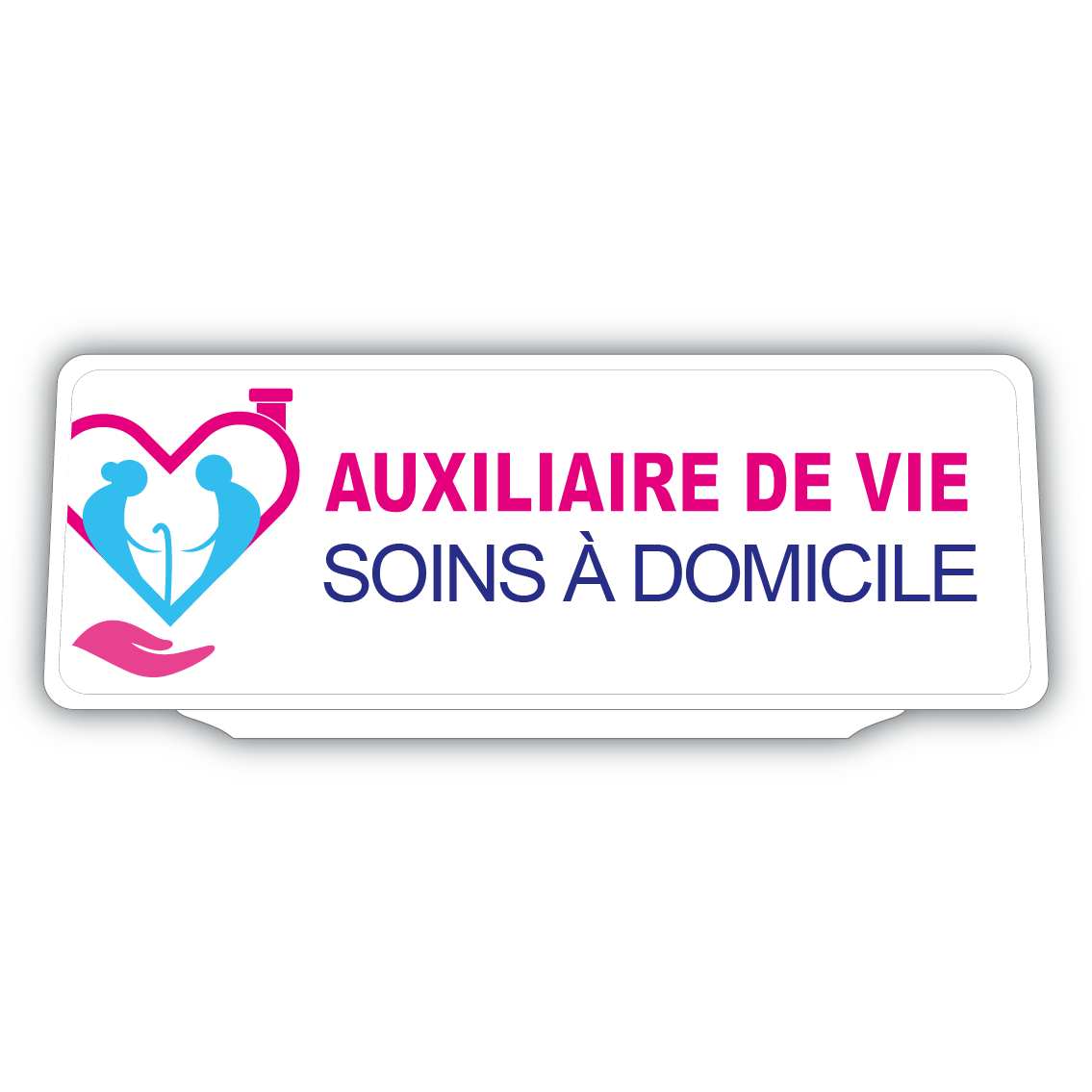 Clip Plaque Pare-Soleil Auxiliaire de Vie Soins à Domicile Rétro-Réfléchissant Version 2
