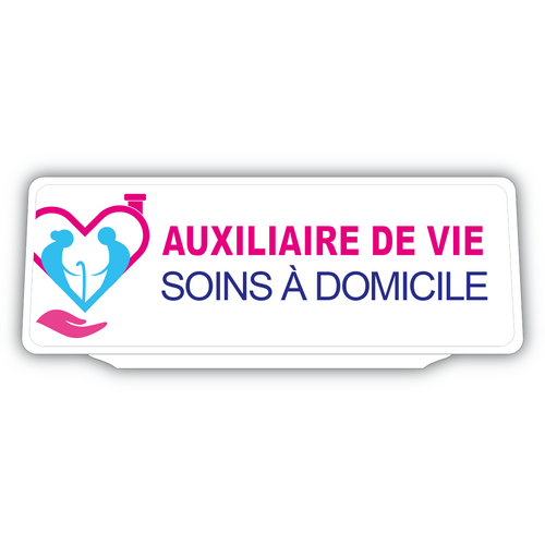 Clip Plaque Pare-Soleil Auxiliaire de Vie Soins à Domicile Rétro-Réfléchissant Version 2