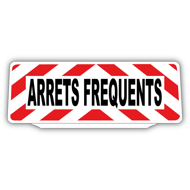 Clip Plaque Pare-Soleil Arrêts Fréquents Rétro-Réfléchissant Rouge et Blanc