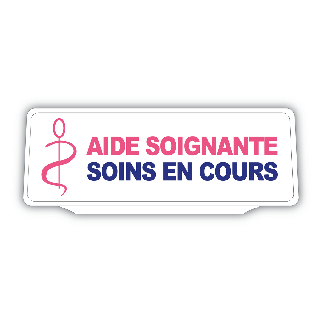 Clip Plaque Pare-Soleil Voiture Infirmière Aide Soignante Soins en cours Rétro-Réfléchissant