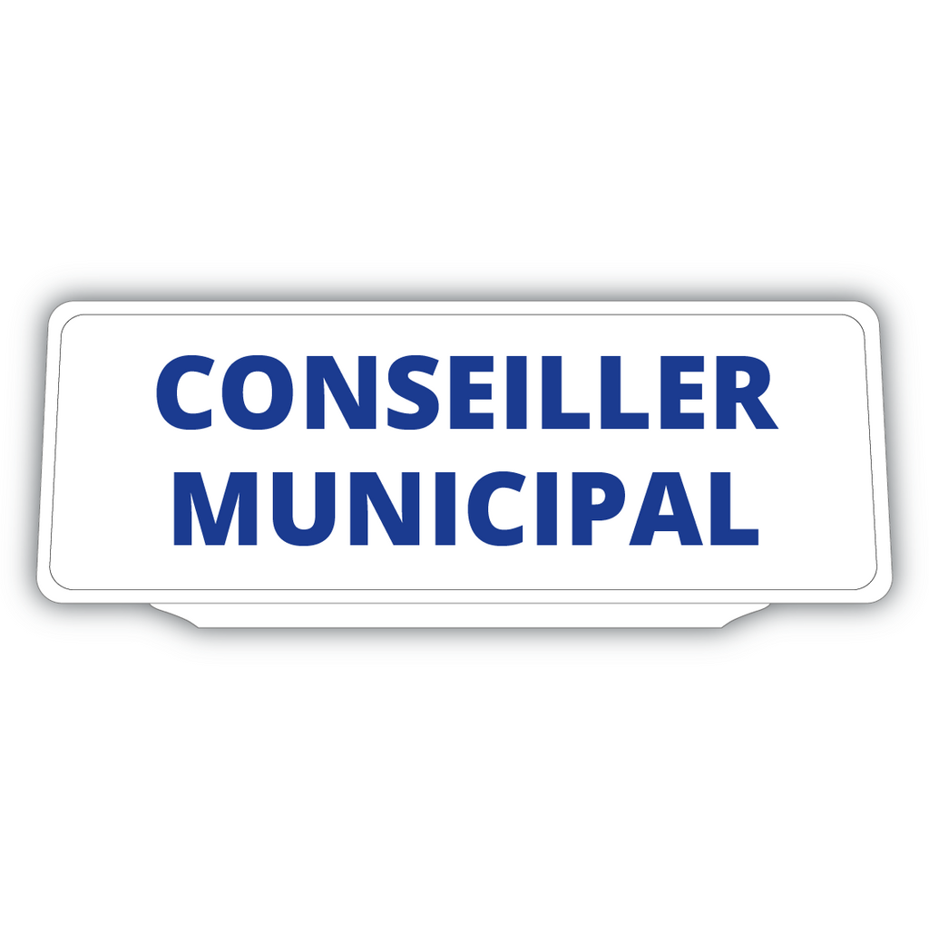 Clip Plaque Pare-Soleil Voiture Conseiller Municipal Fond Blanc Rétro-Réfléchissant