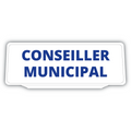 Clip Plaque Pare-Soleil Voiture Conseiller Municipal Fond Blanc Rétro-Réfléchissant