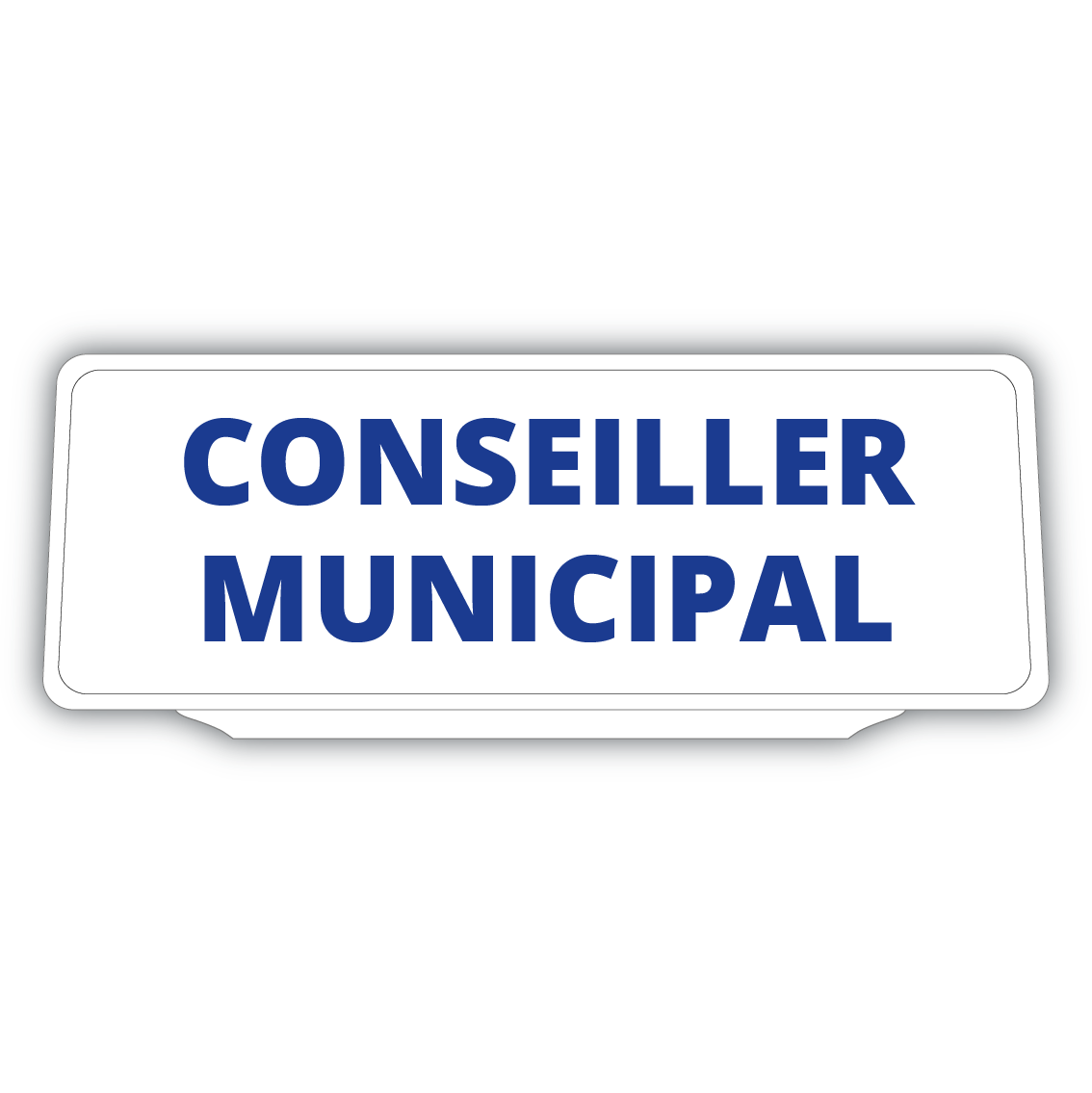 Clip Plaque Pare-Soleil Voiture Conseiller Municipal Fond Blanc Rétro-Réfléchissant