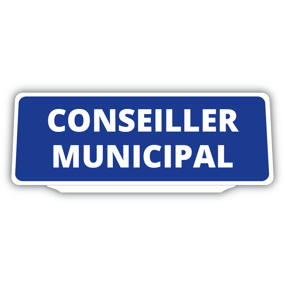 Clip Plaque Pare-Soleil Voiture Conseiller Municipal Fond Bleu Rétro-Réfléchissant