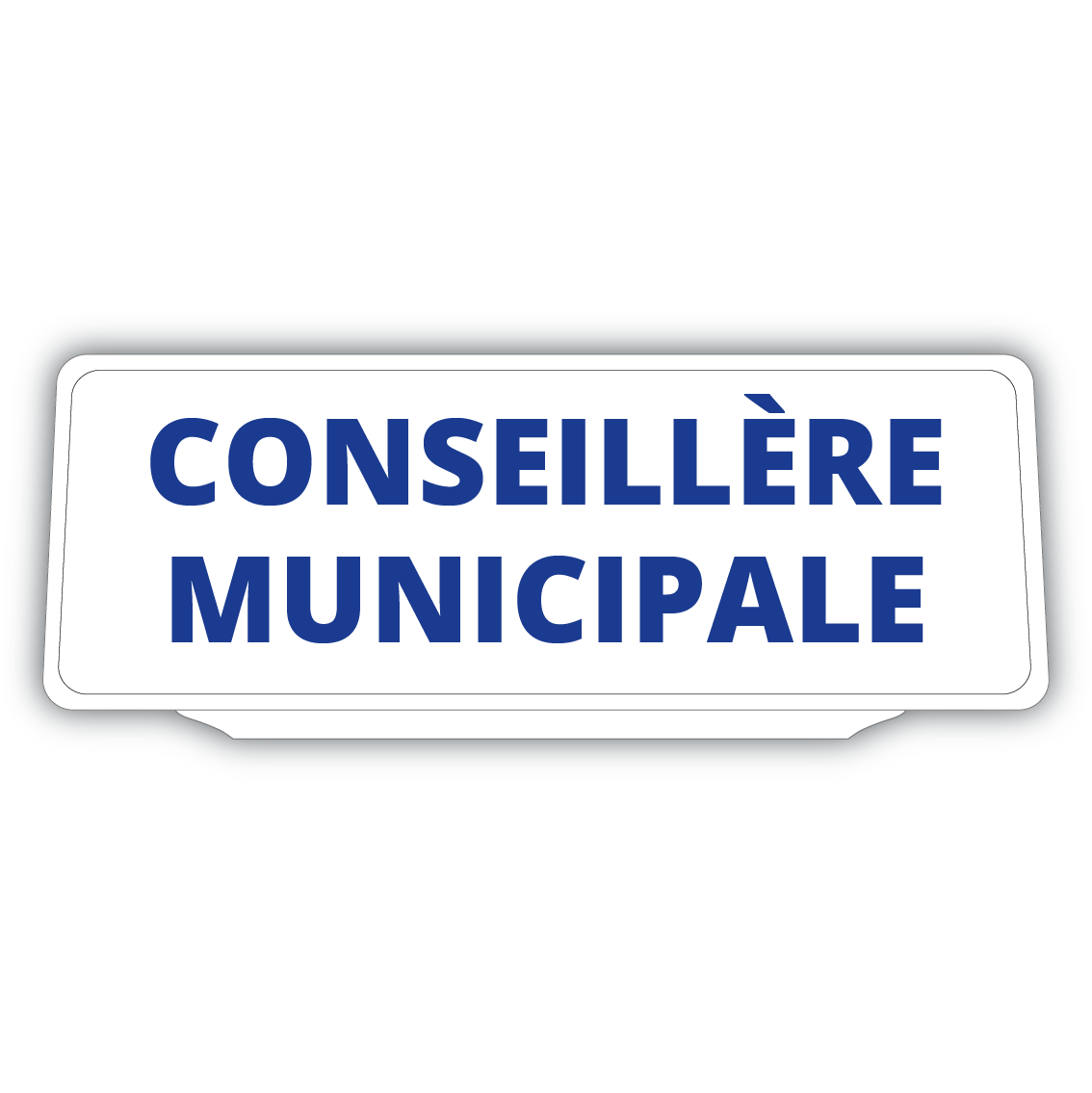 Clip Plaque Pare-Soleil Voiture Conseillère Municipale Fond Blanc Rétro-Réfléchissant