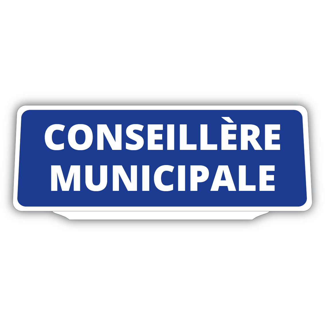 Clip Plaque Pare-Soleil Voiture Conseillère Municipale Fond Bleu Rétro-Réfléchissant