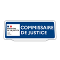 Clip Plaque Pare-Soleil Voiture Commissaire de Justice Rétro-Réfléchissant