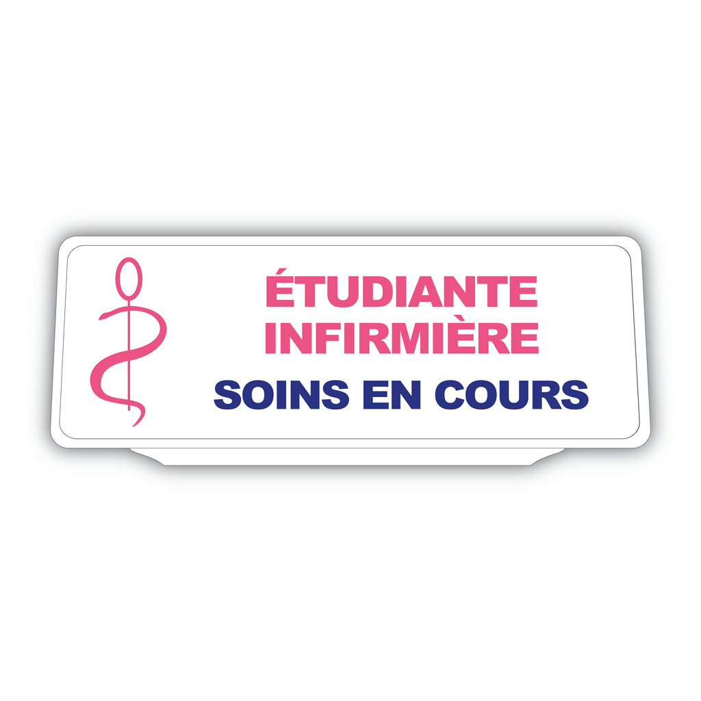 Clip Plaque Pare-Soleil Voiture Étudiant Infirmière Soins en cours Rétro-Réfléchissant