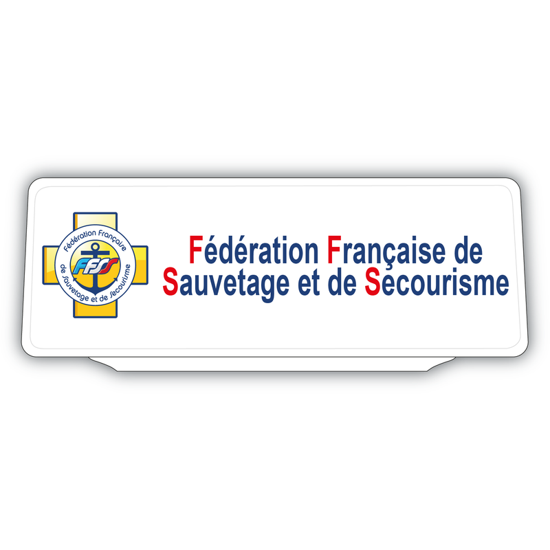 Clip Plaque Pare-Soleil FFSS Rétro-Réfléchissant Fond Blanc