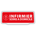 Clip Plaque Pare-Soleil Infirmier Soins à Domicile avec Caducée Rétro-Réfléchissant