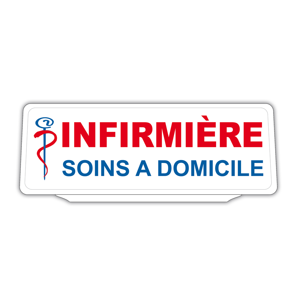 Clip Plaque Pare-Soleil Voiture Infirmière Soins à Domicile V2 Rétro-Réfléchissant