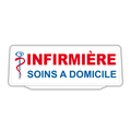 Clip Plaque Pare-Soleil Voiture Infirmière Soins à Domicile V2 Rétro-Réfléchissant