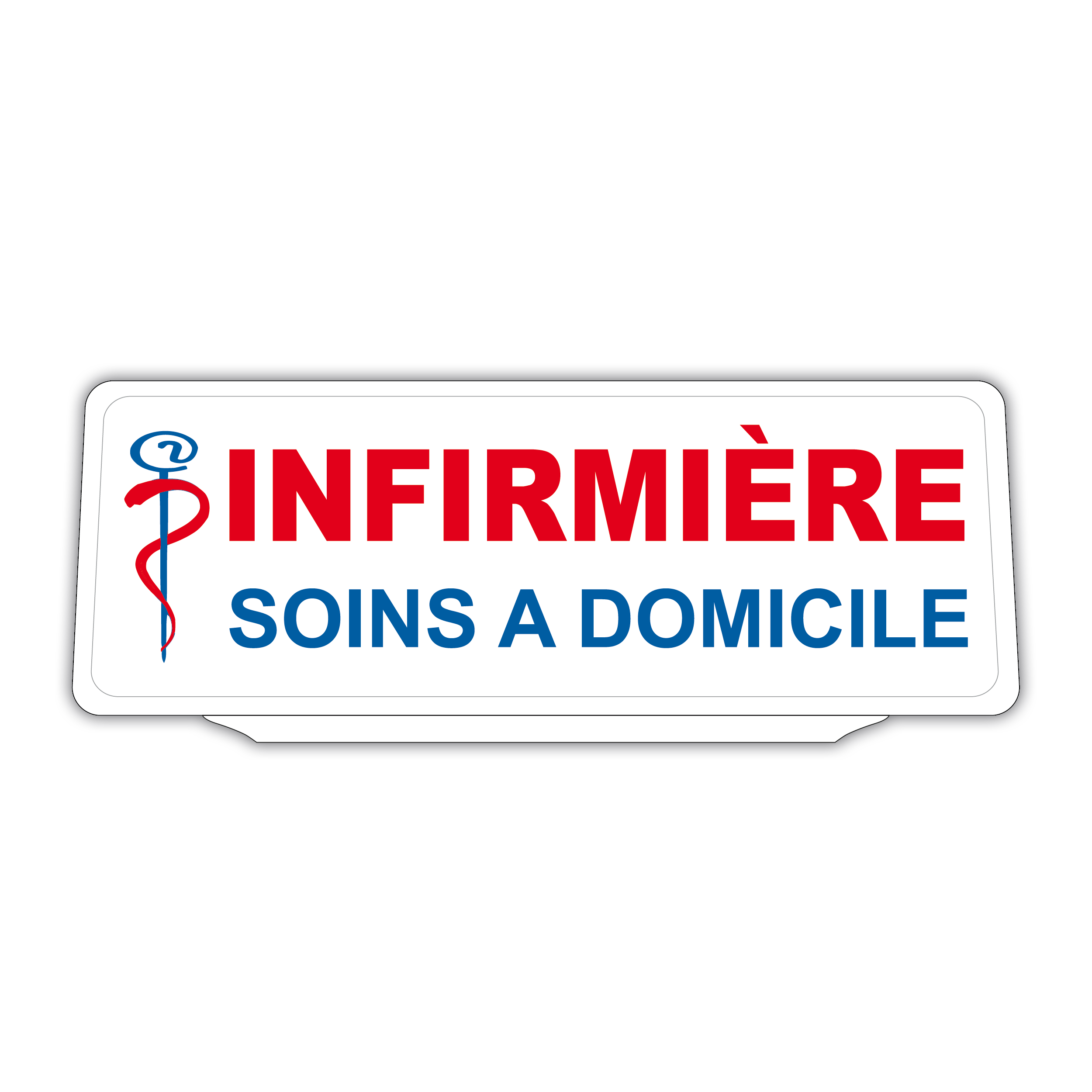 Clip Plaque Pare-Soleil Voiture Infirmière Soins à Domicile V2 Rétro-Réfléchissant