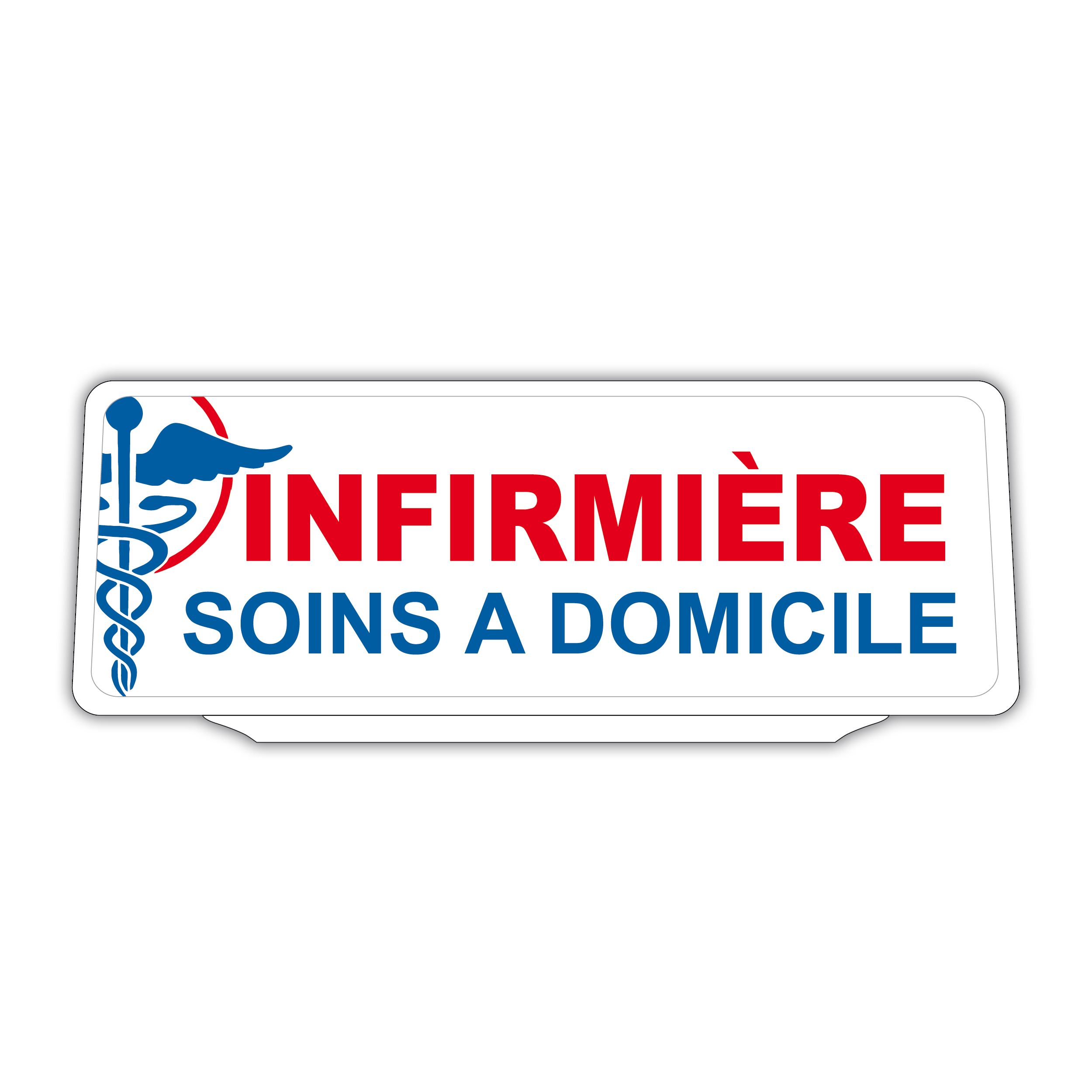 Clip Plaque Pare-Soleil Voiture Infirmiere Soins à Domicile V3 Rétro-Réfléchissant