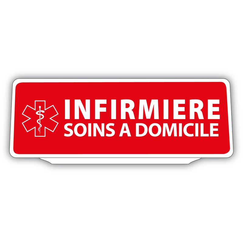 Clip Plaque Pare-Soleil Infirmière Soins à Domicile avec Caducée Rétro-Réfléchissant