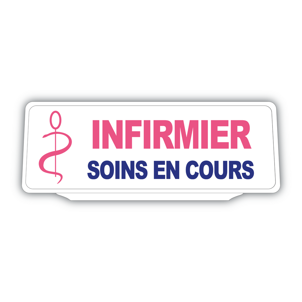 Clip Plaque Pare-Soleil Voiture Infirmier Soins en cours Rétro-Réfléchissant