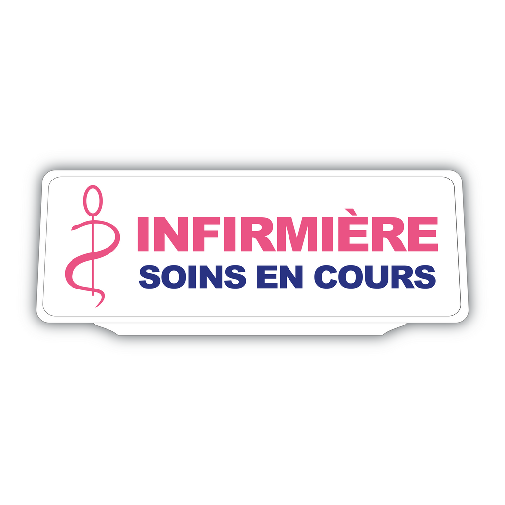 Clip Plaque Pare-Soleil Voiture Infirmière Soins en cours Rétro-Réfléchissant