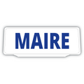 Clip Plaque Pare-Soleil Voiture Maire Fond Blanc Rétro-Réfléchissant