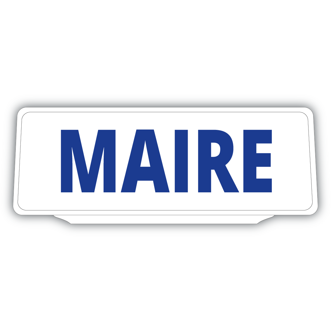 Clip Plaque Pare-Soleil Voiture Maire Fond Blanc Rétro-Réfléchissant