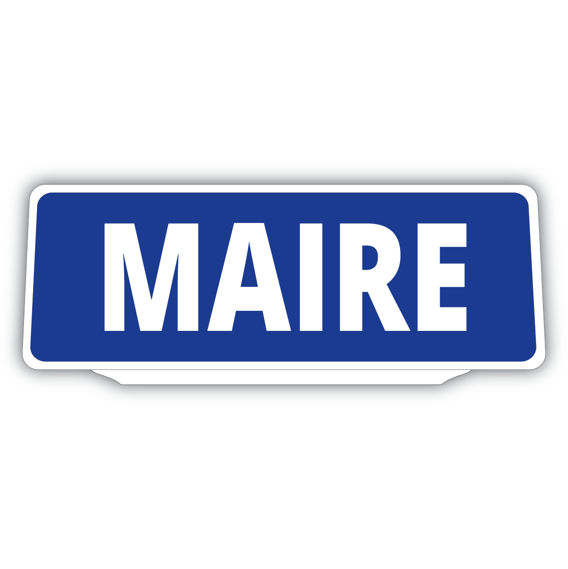 Clip Plaque Pare-Soleil Voiture Maire Fond Bleu Rétro-Réfléchissant