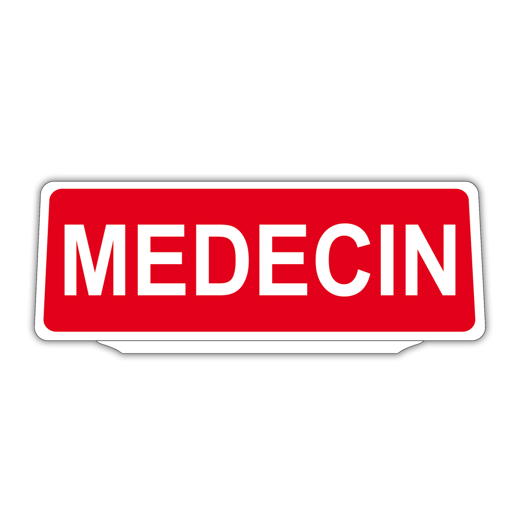 Clip Plaque Pare-Soleil Voiture Médecin Fond Rouge Rétro-Réfléchissant