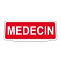 Clip Plaque Pare-Soleil Voiture Médecin Fond Rouge Rétro-Réfléchissant
