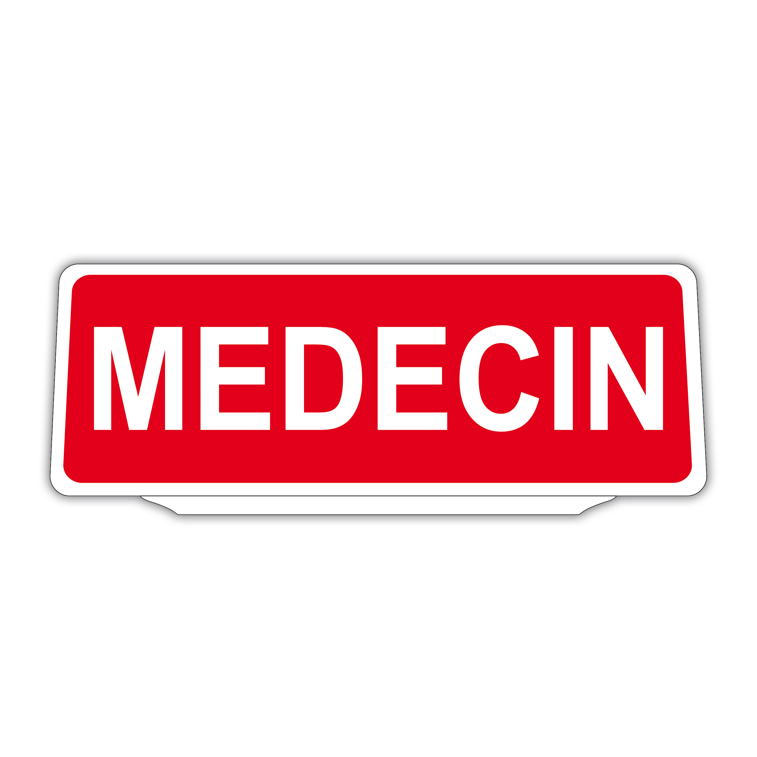 Clip Plaque Pare-Soleil Voiture Médecin Fond Rouge Rétro-Réfléchissant