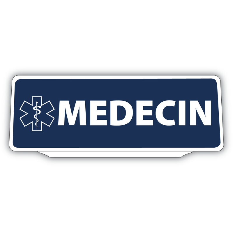 Clip Plaque Pare-Soleil Médecin avec Caducée Rétro-Réfléchissant Bleu Version 2