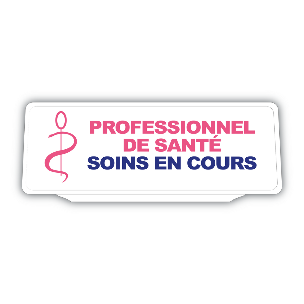 Clip Plaque Pare-Soleil Voiture Professionnel de Santé Soins en cours Rétro-Réfléchissant