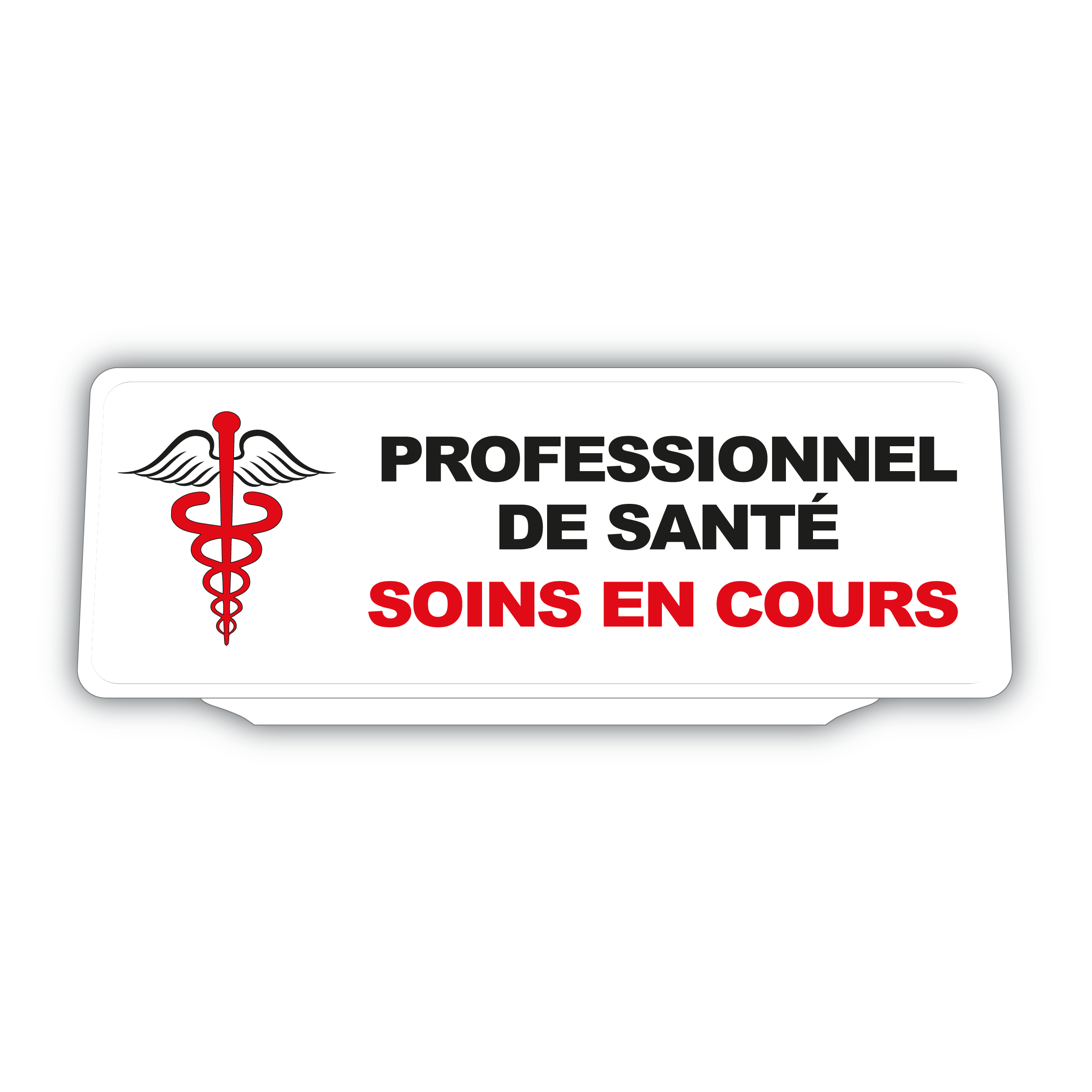 Clip Plaque Pare-Soleil Voiture Professionnel de Santé Soins en cours Version 2 Rétro-Réfléchissant