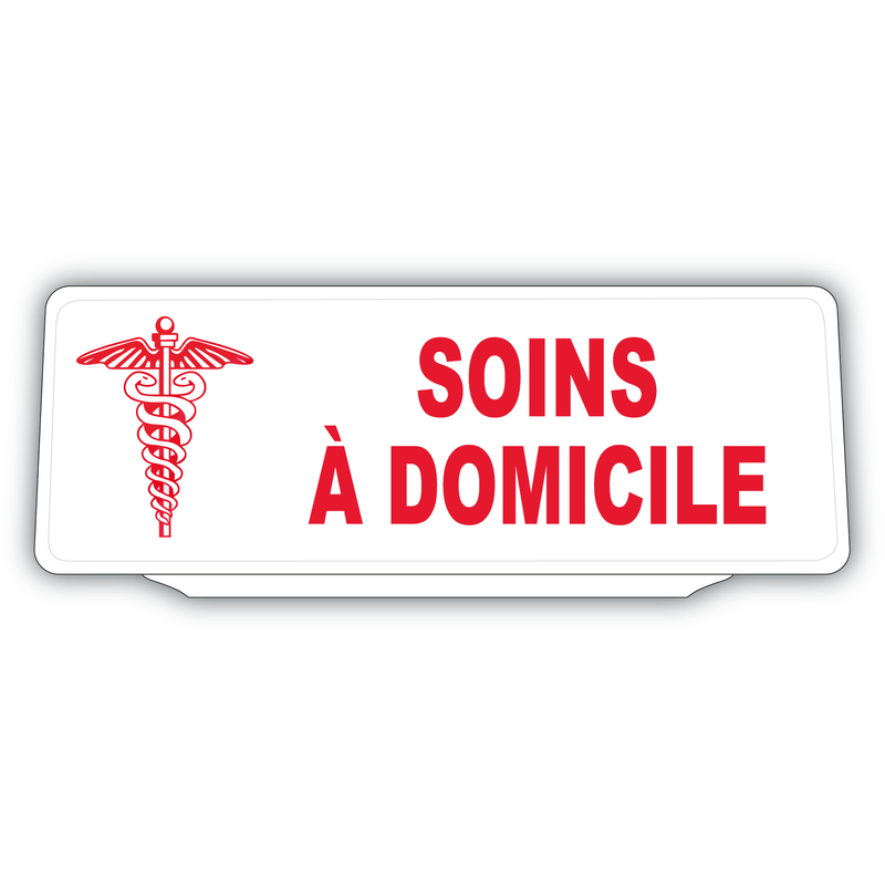 Clip Plaque Pare-Soleil Soins à Domicile avec Caducée Rétro-Réfléchissant