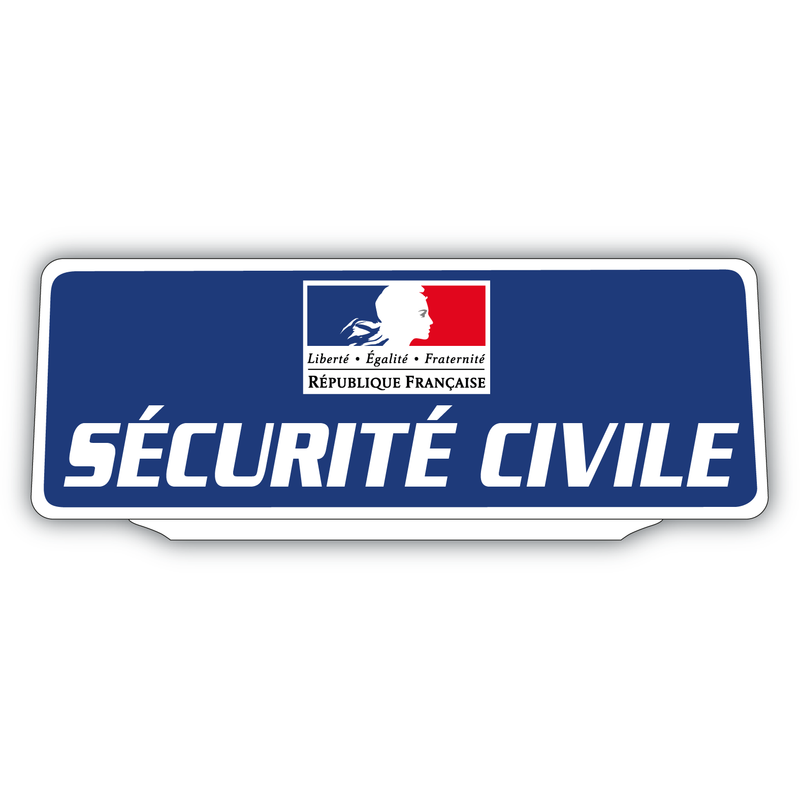 Clip Plaque Pare-Soleil Sécurité Civile Rétro-Réfléchissant Bleu