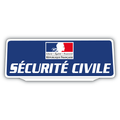Clip Plaque Pare-Soleil Sécurité Civile Rétro-Réfléchissant Bleu