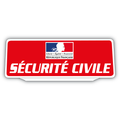 Clip Plaque Pare-Soleil Sécurité Civile Rétro-Réfléchissant Rouge