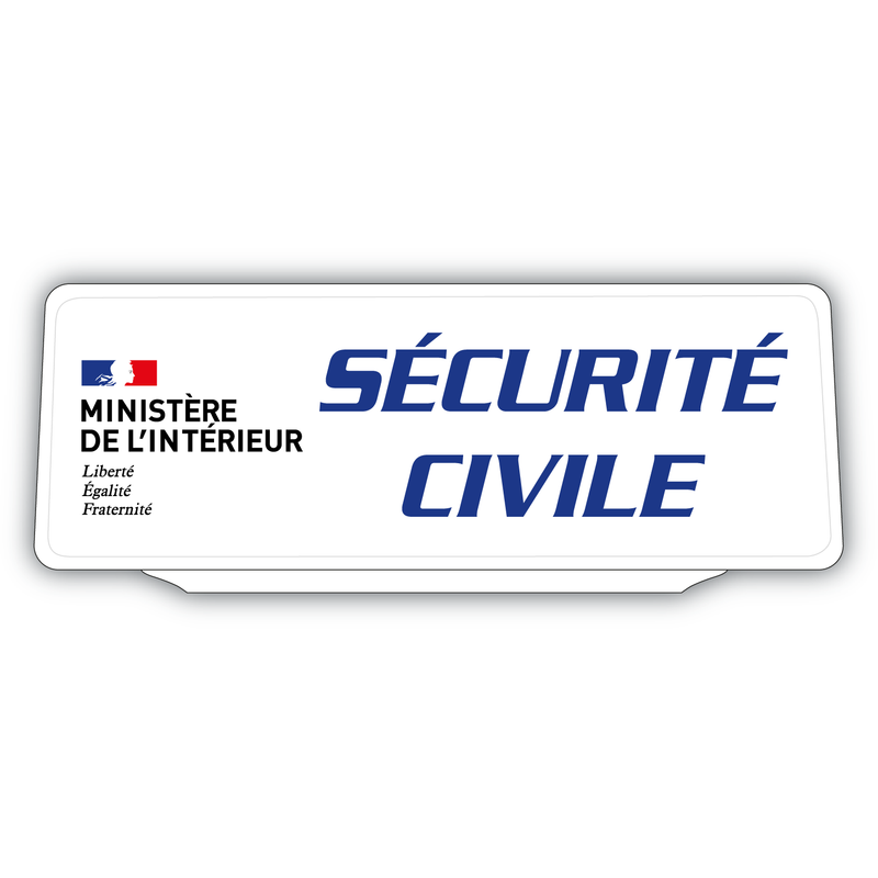 Clip Plaque Pare-Soleil Sécurité Civile Rétro-Réfléchissant Blanc