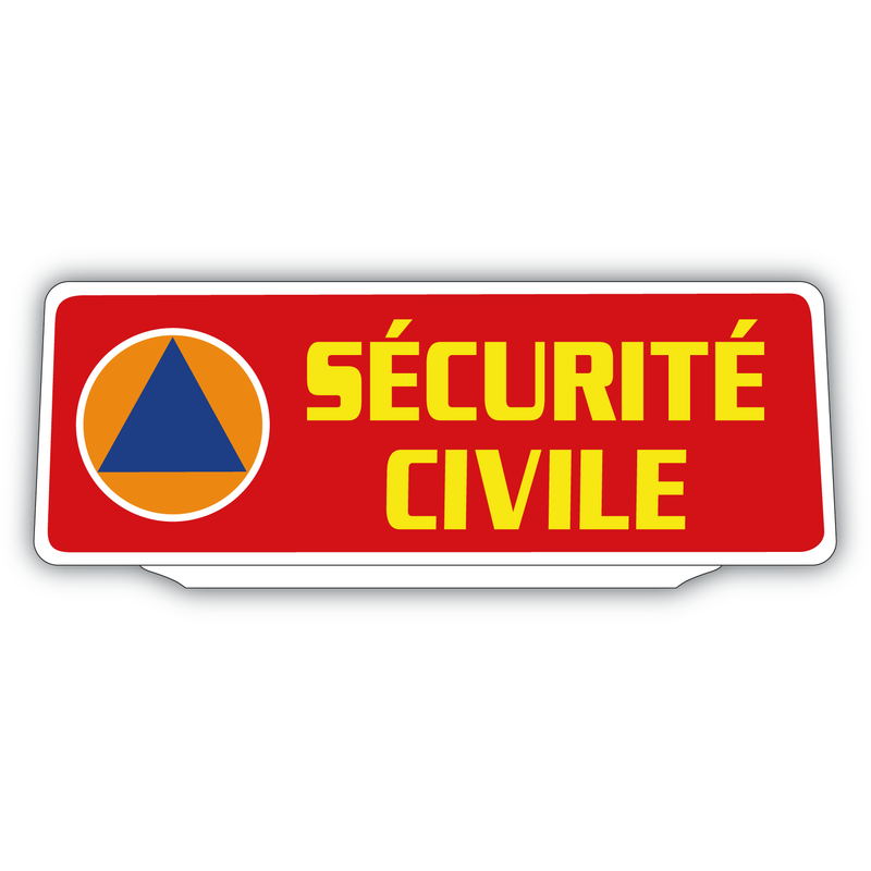 Clip Plaque Pare-Soleil Sécurité Civile Rétro-Réfléchissant Rouge et Jaune