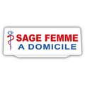 Clip Plaque Pare-Soleil Sage Femme à Domicile avec Caducée Rétro-Réfléchissant