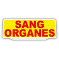 Clip Plaque Pare-Soleil Sang Organes Rétro-Réfléchissant Jaune