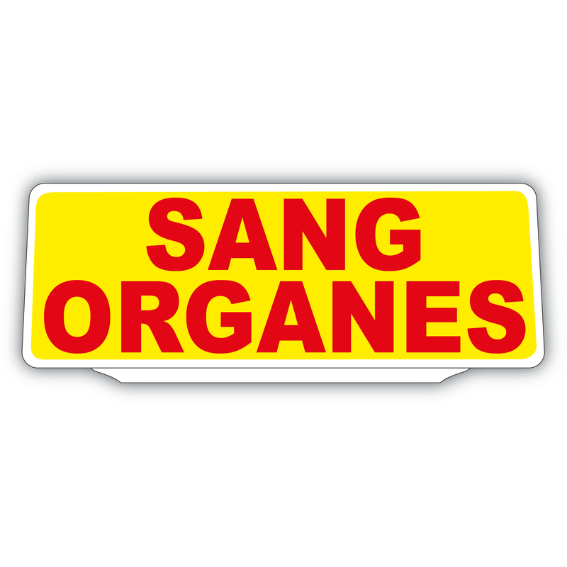 Clip Plaque Pare-Soleil Sang Organes Rétro-Réfléchissant Jaune