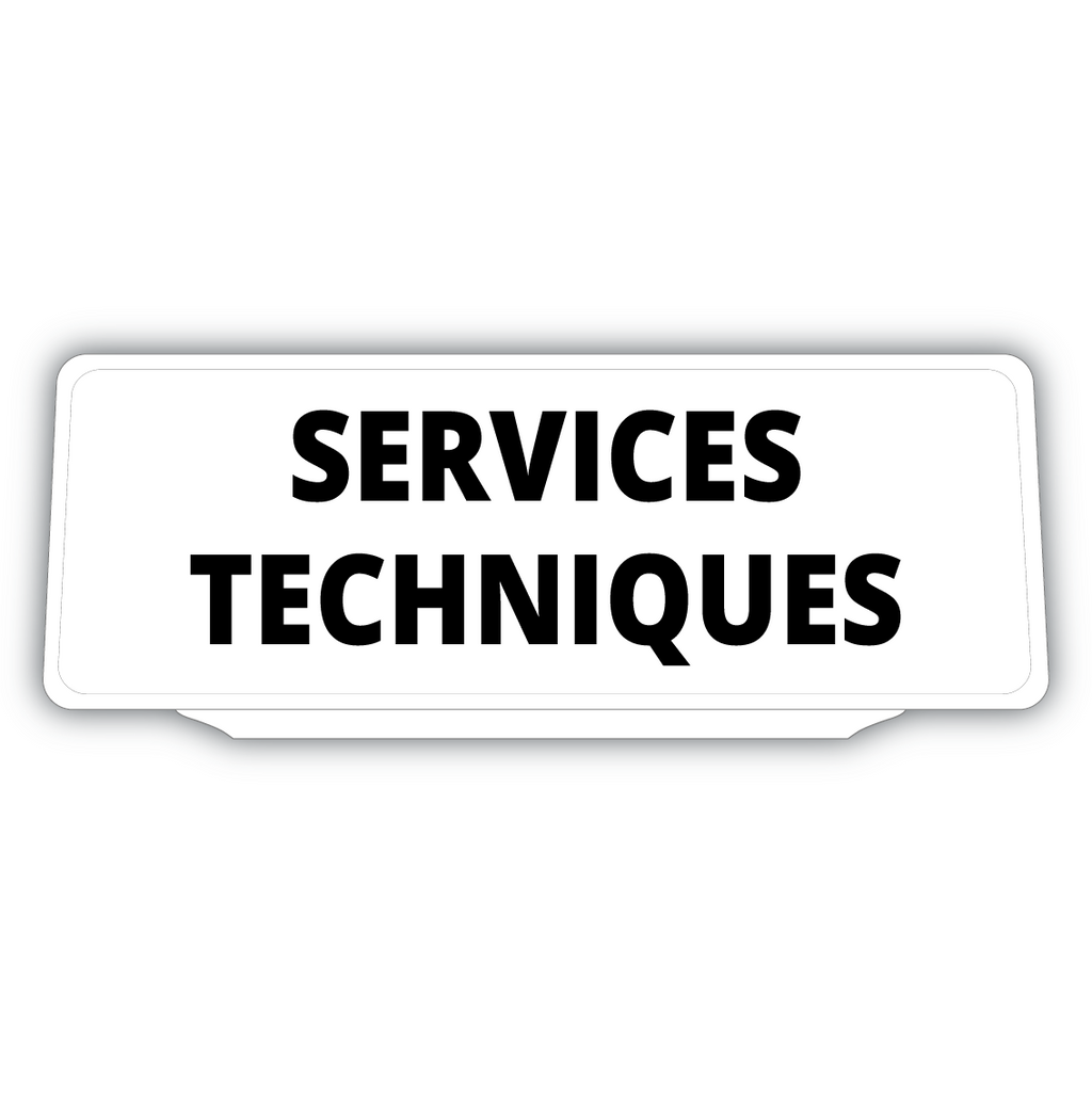 Clip Plaque Pare-Soleil Voiture Services Techniques Fond Blanc Rétro-Réfléchissant