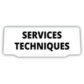 Clip Plaque Pare-Soleil Voiture Services Techniques Fond Blanc Rétro-Réfléchissant