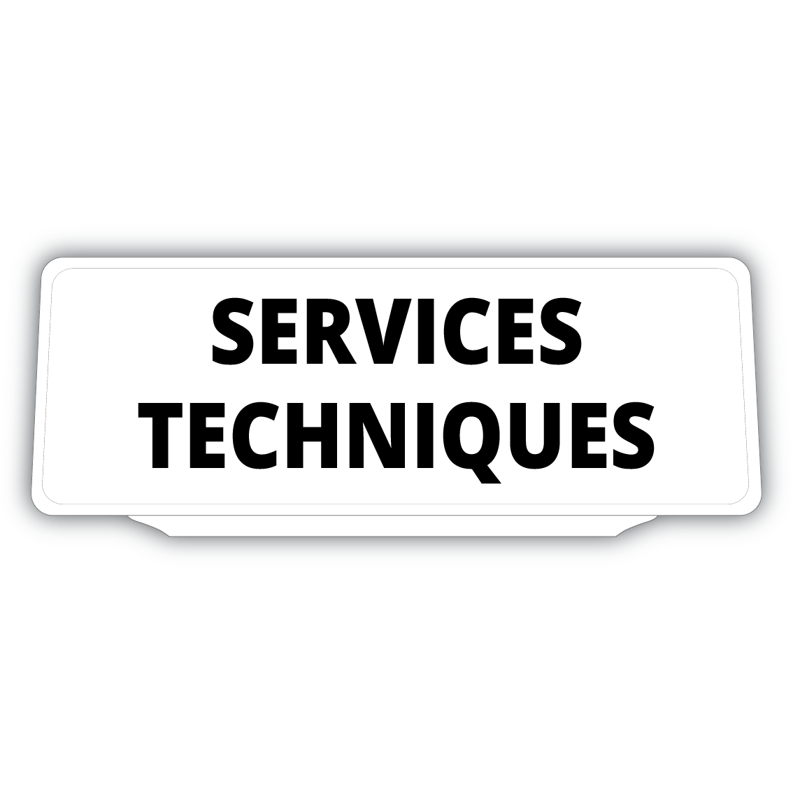Clip Plaque Pare-Soleil Voiture Services Techniques Fond Blanc Rétro-Réfléchissant