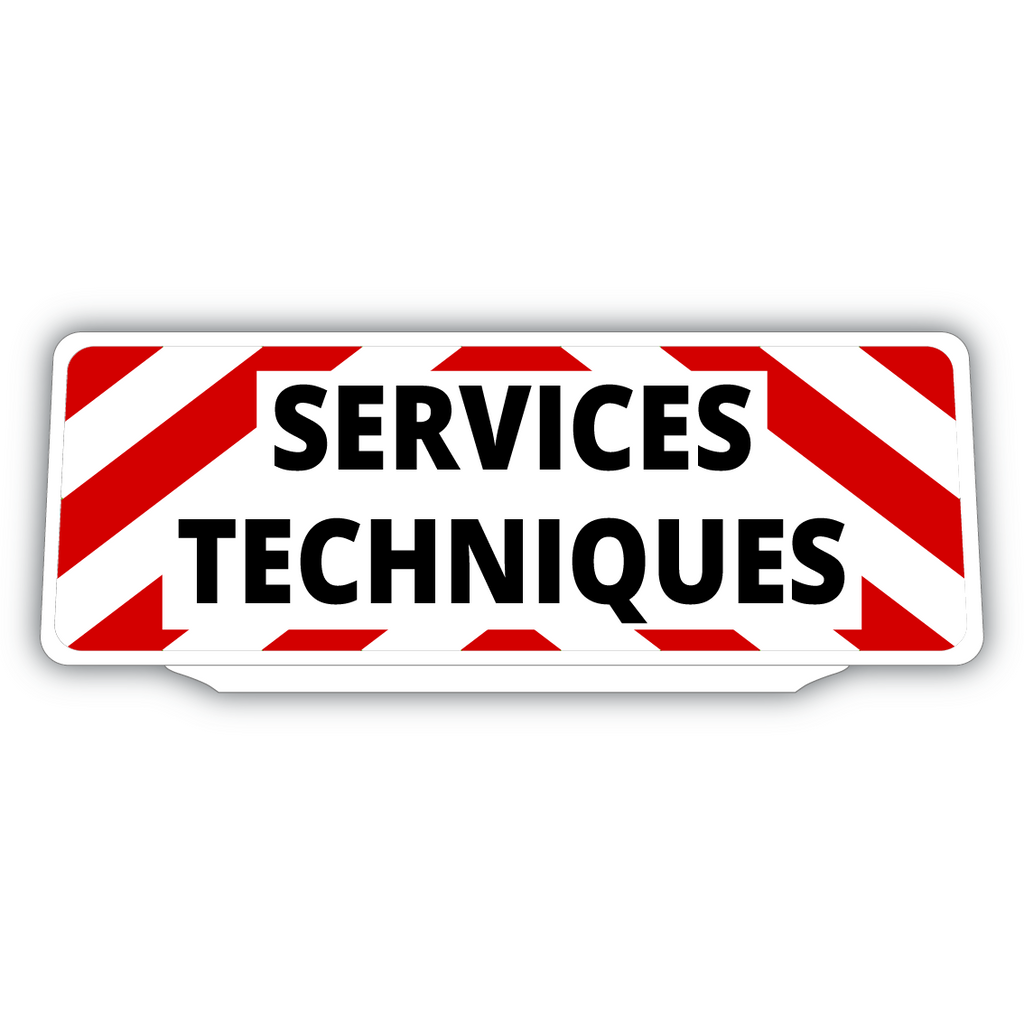 Clip Plaque Pare-Soleil Voiture Services Techniques Rouge et Blanc Rétro-Réfléchissant