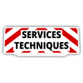 Clip Plaque Pare-Soleil Voiture Services Techniques Rouge et Blanc Rétro-Réfléchissant