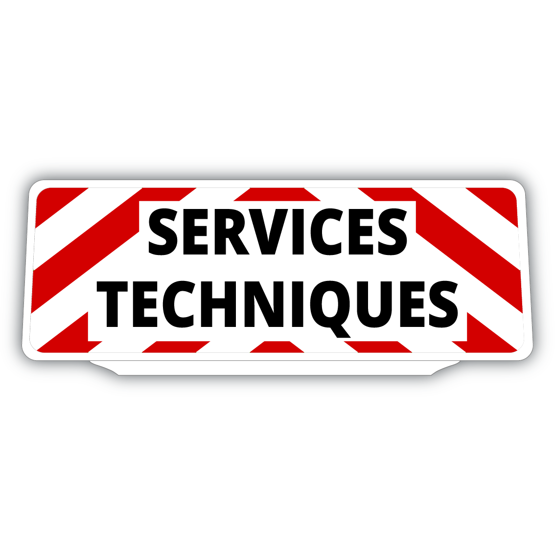 Clip Plaque Pare-Soleil Voiture Services Techniques Rouge et Blanc Rétro-Réfléchissant