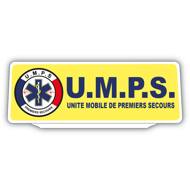 Clip Plaque Pare-Soleil UMPS Unité Mobile de Premier Secours Rétro-Réfléchissant