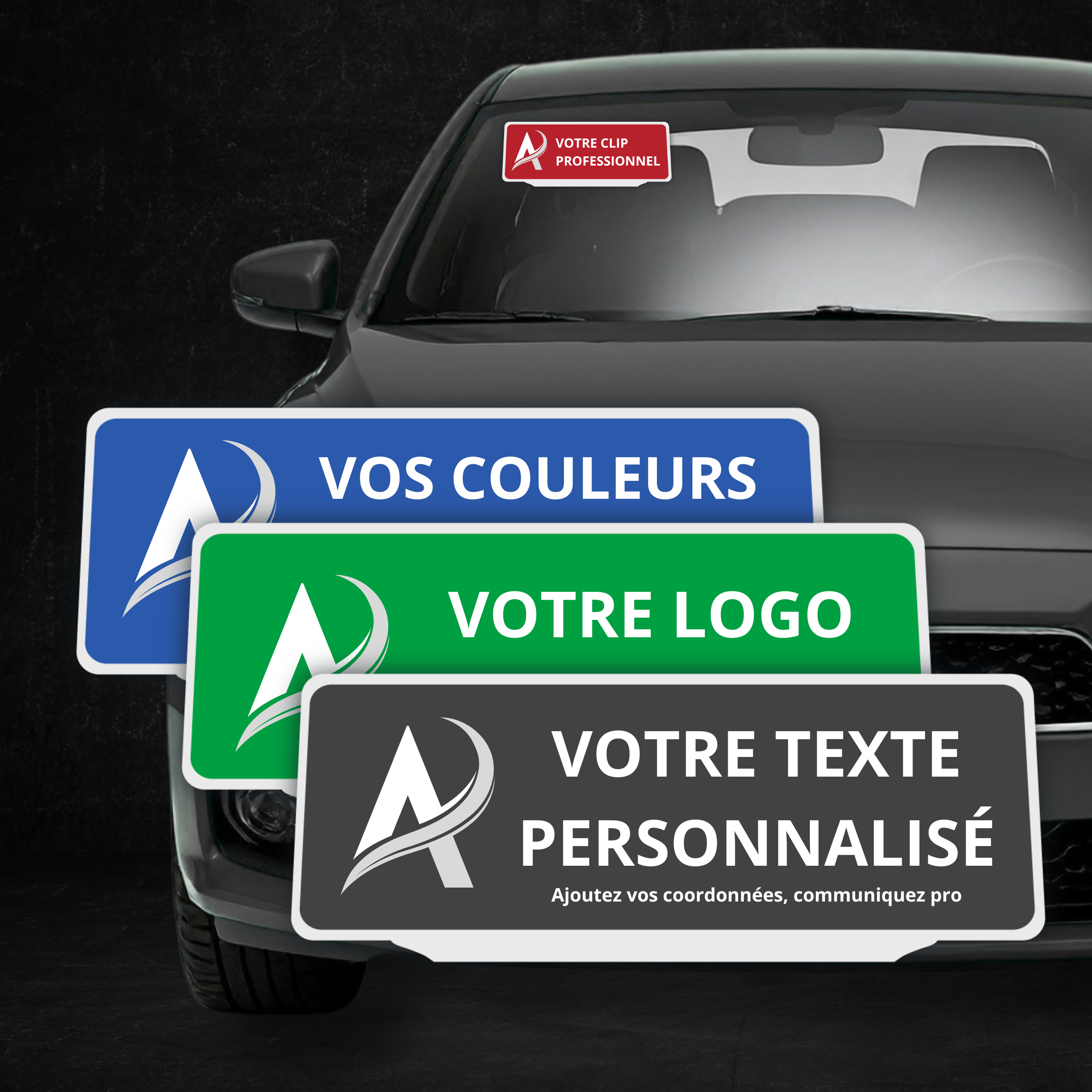 Clip Plaque Pare-Soleil Voiture Personnalisé Rétro-Réfléchissant